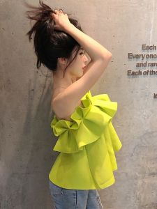 เสื้อกั๊กสายเดี่ยวแขนกุดทรงหลวมสไตล์หวานสำหรับฤดูร้อนปี 2021 เสื้อผ้าทำงานผู้หญิงสไตล์เกาหลีสุดเก๋