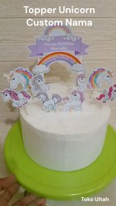 Topper Kue Unicorn Bisa Custom Nama