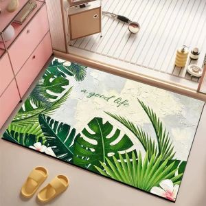 VIKAMA Lá Chuối Thảm Tắm Tranh Sơn Dầu Chống Trơn Trượt Thấm Hút Nước Phòng Tắm Thảm Trải Sàn Thực Vật Tươi Tắm Lối Vào Trang Trí PVC