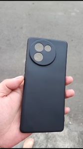 Vivo V30E Soft Case Premium Black Ring Standing Tali Lanyard Camera Cover Silikon Casing Handphone