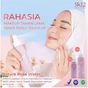 NATURE ROSE WATER SR12/SETTING SPRAY SR12 SKINCARE MENENANGKAN KULIT MENAHAN MAKE UP TAHAN LAMA /FACE MIST / EKSTRA AIR MAWAR READY PADANG