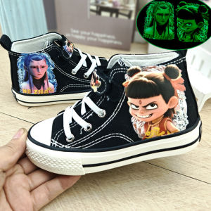 Childrens High Top Canvas Shoes Soft Bottom Casual Sneakers Anti-Slip Spring Autumn New Style Boys Girls Board Shoes