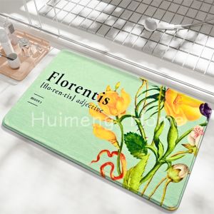 Faux cashmere Flower Pattern Carpet Floor Mat  Fresh Style Bedroom Living Room Carpet Sofa Area Rug Home Decor Bathroom Rug Machine Washable Bathroom Floor Mat Extra Soft Absorbent