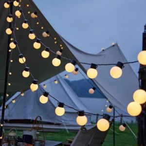 1PC 10/20LED Solar Light String Outdoor Courtyard Waterproof G40 Spherical Light Suitable For Garden Wedding Party Decoration