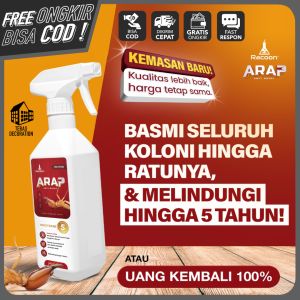 RACOON ANTI RAYAP ARAP (GARANSI UANG KEMBALI) Spray Cairan Pembasmi Penghilang Rayap Tanah Dan Kering 500ml Pelindung Pengawet Kayu Dari Laron Serangga Perusak / Serbuk Semprotan Obat Racun Penghilang Ratu Rayap Lemari Jendela Pintu Rumah Pengusir Rayap