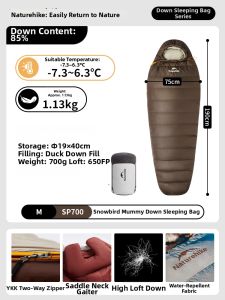 NatureHike | Adult Camping Cold Weather Lightweight Portable Down Sleeping Bag -20 Degrees Celsius