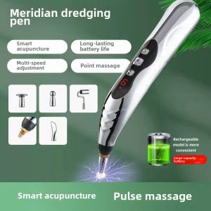 Rechargeable Meridian Pen Electronic Acupuncture Massager Frequent Stimulation Smart Point Search Massage Therapy Device