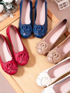 Comfortable Breathable Anti-Slip Flat Bottom Mom Shoes Large Size Soft Sole Low Heel Casual Fashion Single Shoes for Middle-Aged And Elderly