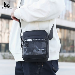 LouisWill กระเป๋ากระเป๋าสะพายขนาดเล็กกระเป๋าธุรกิจกระเป๋าเอกสารกระเป๋าสะพายข้างกันน้ำของผู้ชายกระเป๋าลำลองน้ำหนักเบากระเป๋าถนนกีฬาหย่อนใจแฟชั่นสำหรับนักศึกษา