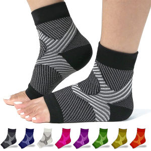 1Pair Ankle Compression Brace Sleeves Foot Socks Foot & Arch Support for Plantar Fasciitis Heel Pain Achilles Tendonitis Relief