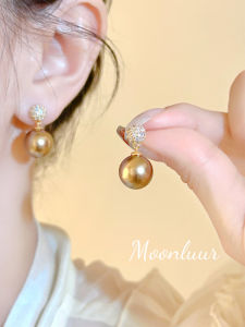 Fall Winter Vintage Pearl Earrings Golden Clip-Ons No Piercing Required Korean Style Fashion Jewelry Ball Pattern for Women