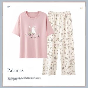 MiiOW | ชุดนอนผู้หญิง Catman ฤดูร้อน 2025 ชุดนอนผ้าฝ้ายแท้ระบายอากาศได้ดี หลวมๆ ใส่อยู่บ้าน ชุดลำลอง ชุดนอนกลางแจ้ง