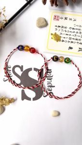 Gelang Tridatu Tiga Bola Kristal Gelang Bali Gelang Khas Bali Bonus Liontin Kura Gold