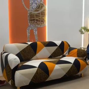 1/2/3/4 Seater Solid Color Sofa Cover Stretch L Shape Universal Slipcover Seat Cover(With foam sticks) 沙发套