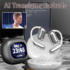 AI Translator Earbuds Smart Touch Screen Bluetooth Weightless Ultra-light Open Sound Technology Real-time Translation High Resolution Headset