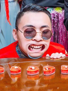 Đám Cưới Miệng Rộng Thiết Bị Nha Khoa Bình Giữ Nến Thổi Chơi Khăm Đạo Cụ Lễ Hội Lễ Kỷ Niệm Hàng Vành Khăn Cưới Đạo Cụ 001