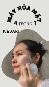 Máy rửa mặt 4 trong 1 NEVAKI máy tẩy trang rửa mặt đẩy tinh chất và massage nâng cơ - Bảo hành 1 năm