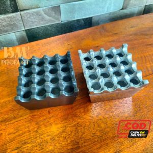 Asbak Unik Mewah Lubang 16 Asbak Hotel 1 pcs Asbak Kotak Almunium Silver