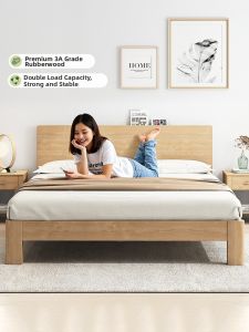 Solid Wood Double Bed 1.5m