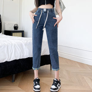 High Waist Slim Fit Casual Jeans Womens Spring Summer Thin Elastic Harlan Dad Pants Loose Style Casual Wear for Students