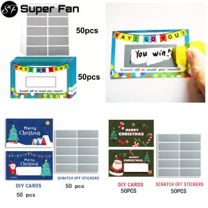 (Siêu vui) 50 chiếc (thẻ + Miếng dán cào) tự làm vé cào của riêng bạn thiệp Trắng bất ngờ sáng tạo thẻ cào