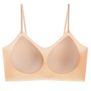 DOULI | Invisible Seamless Foundation Liquid Bra Young Girls Small Chest Illusion Thin Strap Beautiful Back Gathered Bra Summer New