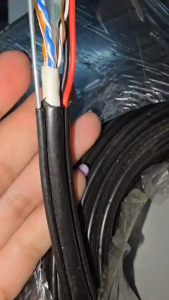 สาย เเลน CAT6 ภายนอก สาย lan cat6 Outdoor พร้อม ไฟ และ สลิง ยาว 100 เมตร / 300 เมตร สาย แลน อินเตอร์เน็ต