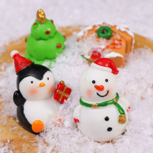 【On Sale】6Pcs Merry Christmas Miniature Santa Claus Snowman Elk Christmas Tree Micro Landscape Ornaments for Home