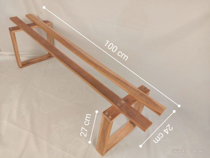 ชั้นวางกระถางไม้สักทองแท้ 100% ยาว 100 ซม.