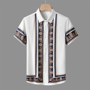 Áo Sơ Mi Nam Tay Ngắn in Họa Tiết Hoa Thời Trang Mùa Hè Chống Nắng UPF30+ Thường Ngày Dài Vừa Phải Cổ Vuông Một Nút