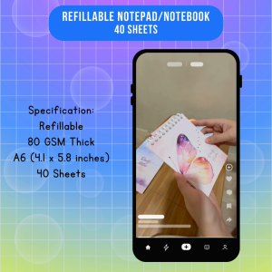 Design 2 Refillable Ring Notebook Notepad 40 Sheets
