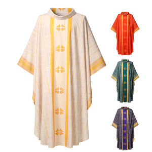 Men Robe Celents Chasuble Mass Vestments Robe Priest Printed Monk Cosplay Costume