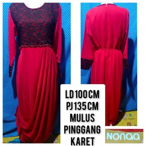 LONGDRESS GAMIS MERAH(NONAA) 467
