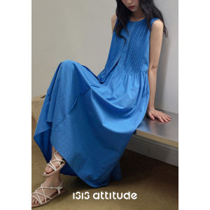 Amy wine house | Eye-catching Klein Blue Sleeveless Vest Dress For Summer Vacations