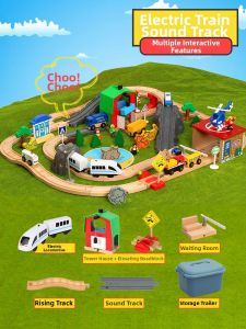 LEKU | Educational Wooden Electric Train Set