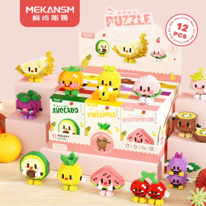 (Wholesale Boxed)Food Fruit Set Small Building Blocks Toys for Children Girls Puzzle Toys Gifts