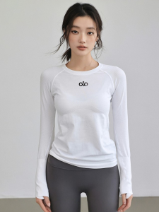 Áo Tập Yoga Dài Tay Nhanh Khô Cho Nữ Quần Áo Thể Thao Chạy Bộ Đạp Xe Quần Áo Thể Thao Vải Nylon Mùa Thu Đông Thường Ngày