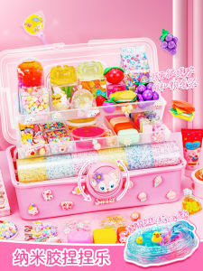 Full Set Nano Gel Jelly Wax Squeezable Joy DIY Material Kit Children Stress Relief Toy Gift Bubble Blowing Double Sided Transparent Tape Student Guka Scrapbooking Stickers Crystal Clay