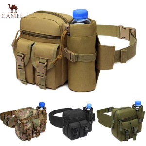 Camel Military Sports Running Waist Bag Pack Travel Tactical Girl Fanny Waterproof Pouch Waist Bag Pack With Bottle Holder