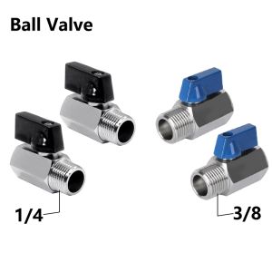 Brass Mini Ball Valve 1/4 and 3/8 Female x Male Shut-Off Valve switch control for Water Pumps Tanks Outdoor Faucet Air