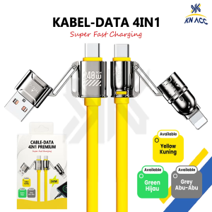 [KN ACC] NANVAN NVN-KD65 KABEL DATA CHARGER SUPER FAST CHARGING 240W SILICON 4IN1 FOR MICRO USB / TYPE C / IPHONE