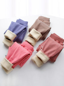 Dralon Childrens Warm Pants Double Layer Thickened Boys and Girls Baby Boneless Thickened High Waist Base Slim-Fit Cotton Pants Winter