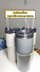 Ly giữ nhiệt LocknLock 650ml LHC4277S Metro Drive - Hàng chính hãng kèm ống hút cọ rửa thiết kế nắp xoay thân silicone chống trơn trượt - JoyMall