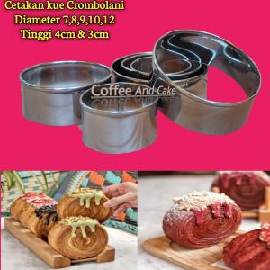 Ring bulat / cetakan roti burger / cetakan kue cromboloni stainlees steel 12 pcs / Ring roti bulat uk 10cm
