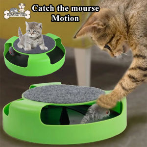 Cat Turntable Toy Mouse Catching Toy Scratching Mouse Kitten Toy With With Scratcher Pad