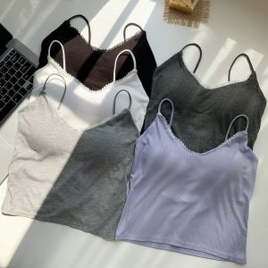 เสื้อกล้ามเกาะอกลูกไม้พร้อมแผ่นเสริมหน้าอกสำหรับผู้หญิง เสื้อชั้นในทรงเข้ารูป ทรงเข้ารูป เสื้อกล้ามเกาะอกสำหรับใส่ในฤดูใบไม้ผลิและฤดูร้อน