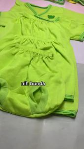 Setelan Baju Bayi Panjang Pendek Kuntung NEWBORN Warna Hijau Muda