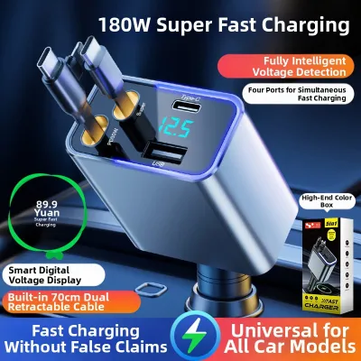 HELLOLEIBOO | Fast Charging Dual-port Car Charger 192W