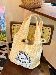 กระเป๋าถือผ้าแคนวาสความจุขนาดใหญ่สำหรับนักเรียนหญิง กระเป๋าสะพายไหล่ข้างเดียวแบบลำลองสำหรับเดินทางไปทำงาน กระเป๋าสะพายข้างใต้วงแขน