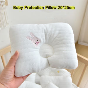 Pure Cotton Baby Protection Pillow Quilted Newborn Shaped Pillow Cartoon Kids Head Pillow 20*25cm